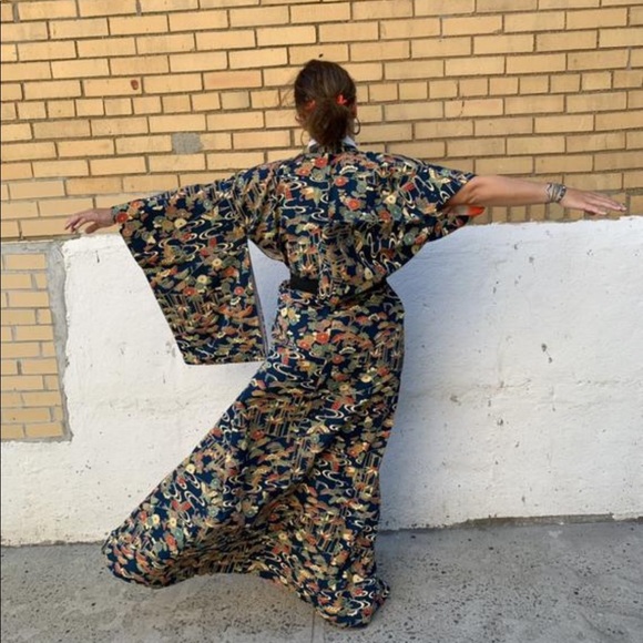 Vintage Butterfly Kimono Novelty Print Robe - Picture 3 of 8